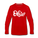 Ohio Long Sleeve T-Shirt - Hand Lettered Unisex Ohio Long Sleeve Shirt - red
