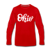 Ohio Long Sleeve T-Shirt - Hand Lettered Unisex Ohio Long Sleeve Shirt - red