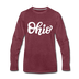 Ohio Long Sleeve T-Shirt - Hand Lettered Unisex Ohio Long Sleeve Shirt - heather burgundy