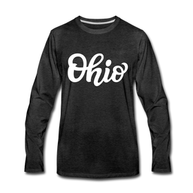 Ohio Long Sleeve T-Shirt - Hand Lettered Unisex Ohio Long Sleeve Shirt - charcoal gray