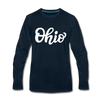 Ohio Long Sleeve T-Shirt - Hand Lettered Unisex Ohio Long Sleeve Shirt - deep navy