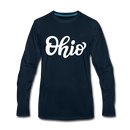 Ohio Long Sleeve T-Shirt - Hand Lettered Unisex Ohio Long Sleeve Shirt - deep navy
