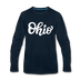 Ohio Long Sleeve T-Shirt - Hand Lettered Unisex Ohio Long Sleeve Shirt - deep navy