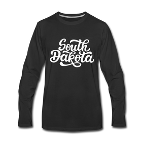 South Dakota Long Sleeve T-Shirt - Hand Lettered Unisex South Dakota Long Sleeve Shirt - black