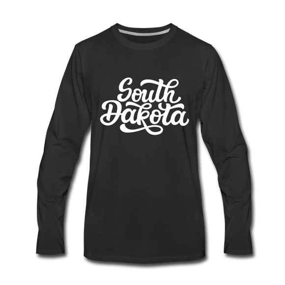 South Dakota Long Sleeve T-Shirt - Hand Lettered Unisex South Dakota Long Sleeve Shirt - black