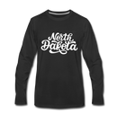 North Dakota Long Sleeve T-Shirt - Hand Lettered Unisex North Dakota Long Sleeve Shirt - black