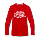 North Dakota Long Sleeve T-Shirt - Hand Lettered Unisex North Dakota Long Sleeve Shirt - red