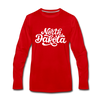 North Dakota Long Sleeve T-Shirt - Hand Lettered Unisex North Dakota Long Sleeve Shirt - red