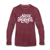 North Dakota Long Sleeve T-Shirt - Hand Lettered Unisex North Dakota Long Sleeve Shirt - heather burgundy