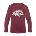 North Dakota Long Sleeve T-Shirt - Hand Lettered Unisex North Dakota Long Sleeve Shirt - heather burgundy