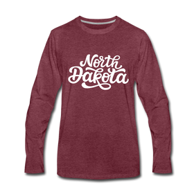 North Dakota Long Sleeve T-Shirt - Hand Lettered Unisex North Dakota Long Sleeve Shirt