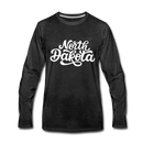 North Dakota Long Sleeve T-Shirt - Hand Lettered Unisex North Dakota Long Sleeve Shirt - charcoal gray