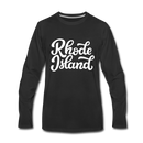 Rhode Island Long Sleeve T-Shirt - Hand Lettered Unisex Rhode Island Long Sleeve Shirt - black