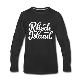 Rhode Island Long Sleeve T-Shirt - Hand Lettered Unisex Rhode Island Long Sleeve Shirt - black