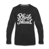Rhode Island Long Sleeve T-Shirt - Hand Lettered Unisex Rhode Island Long Sleeve Shirt - black
