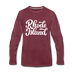 Rhode Island Long Sleeve T-Shirt - Hand Lettered Unisex Rhode Island Long Sleeve Shirt - heather burgundy