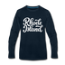 Rhode Island Long Sleeve T-Shirt - Hand Lettered Unisex Rhode Island Long Sleeve Shirt - deep navy