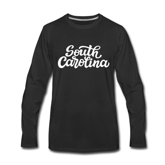 South Carolina Long Sleeve T-Shirt - Hand Lettered Unisex South Carolina Long Sleeve Shirt - black