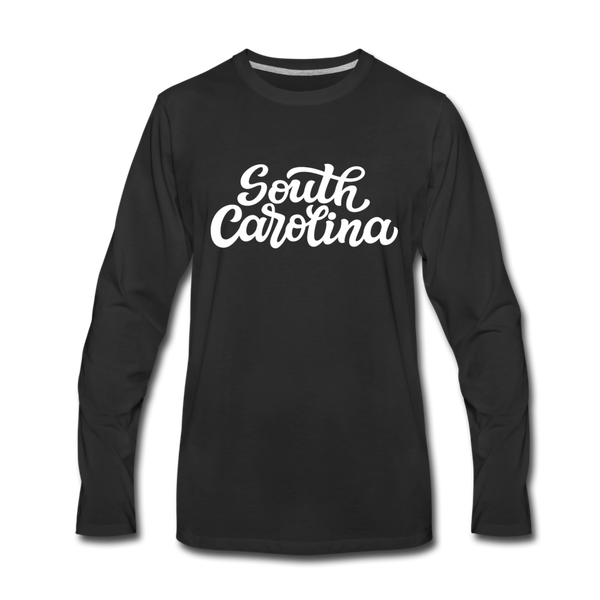 South Carolina Long Sleeve T-Shirt - Hand Lettered Unisex South Carolina Long Sleeve Shirt - black