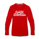 South Carolina Long Sleeve T-Shirt - Hand Lettered Unisex South Carolina Long Sleeve Shirt - red