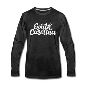 South Carolina Long Sleeve T-Shirt - Hand Lettered Unisex South Carolina Long Sleeve Shirt - charcoal gray
