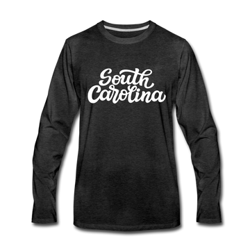 South Carolina Long Sleeve T-Shirt - Hand Lettered Unisex South Carolina Long Sleeve Shirt - charcoal gray