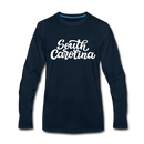 South Carolina Long Sleeve T-Shirt - Hand Lettered Unisex South Carolina Long Sleeve Shirt - deep navy