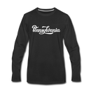 Pennsylvania Long Sleeve T-Shirt - Hand Lettered Unisex Pennsylvania Long Sleeve Shirt - black