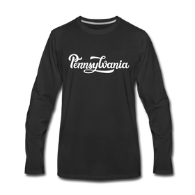 Pennsylvania Long Sleeve T-Shirt - Hand Lettered Unisex Pennsylvania Long Sleeve Shirt - black