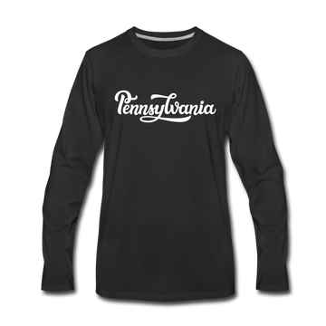Pennsylvania Long Sleeve T-Shirt - Hand Lettered Unisex Pennsylvania Long Sleeve Shirt - black