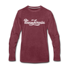 Pennsylvania Long Sleeve T-Shirt - Hand Lettered Unisex Pennsylvania Long Sleeve Shirt - heather burgundy