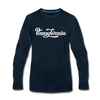 Pennsylvania Long Sleeve T-Shirt - Hand Lettered Unisex Pennsylvania Long Sleeve Shirt - deep navy