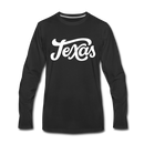 Texas Long Sleeve T-Shirt - Hand Lettered Unisex Texas Long Sleeve Shirt - black