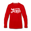 Texas Long Sleeve T-Shirt - Hand Lettered Unisex Texas Long Sleeve Shirt - red