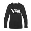 Utah Long Sleeve T-Shirt - Hand Lettered Unisex Utah Long Sleeve Shirt - black
