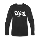 Utah Long Sleeve T-Shirt - Hand Lettered Unisex Utah Long Sleeve Shirt - black