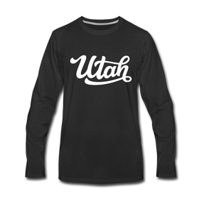 Utah Long Sleeve T-Shirt - Hand Lettered Unisex Utah Long Sleeve Shirt - black