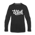 Utah Long Sleeve T-Shirt - Hand Lettered Unisex Utah Long Sleeve Shirt - black