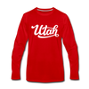 Utah Long Sleeve T-Shirt - Hand Lettered Unisex Utah Long Sleeve Shirt - red