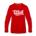 Utah Long Sleeve T-Shirt - Hand Lettered Unisex Utah Long Sleeve Shirt - red