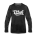 Utah Long Sleeve T-Shirt - Hand Lettered Unisex Utah Long Sleeve Shirt - charcoal gray