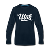 Utah Long Sleeve T-Shirt - Hand Lettered Unisex Utah Long Sleeve Shirt - deep navy
