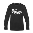 Oregon Long Sleeve T-Shirt - Hand Lettered Unisex Oregon Long Sleeve Shirt - black
