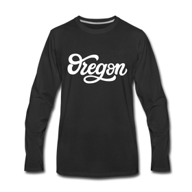 Oregon Long Sleeve T-Shirt - Hand Lettered Unisex Oregon Long Sleeve Shirt - black