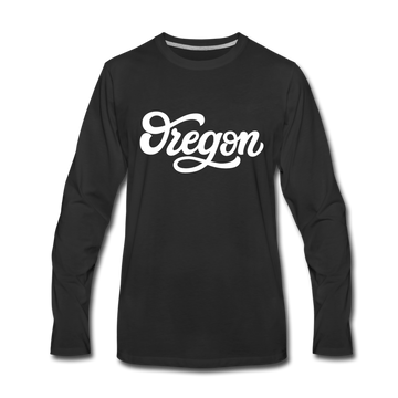 Oregon Long Sleeve T-Shirt - Hand Lettered Unisex Oregon Long Sleeve Shirt - black