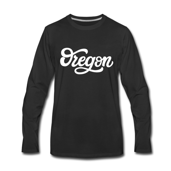 Oregon Long Sleeve T-Shirt - Hand Lettered Unisex Oregon Long Sleeve Shirt - black