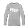 Oregon Long Sleeve T-Shirt - Hand Lettered Unisex Oregon Long Sleeve Shirt - heather gray