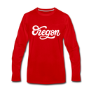 Oregon Long Sleeve T-Shirt - Hand Lettered Unisex Oregon Long Sleeve Shirt - red
