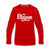 Oregon Long Sleeve T-Shirt - Hand Lettered Unisex Oregon Long Sleeve Shirt - red