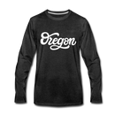 Oregon Long Sleeve T-Shirt - Hand Lettered Unisex Oregon Long Sleeve Shirt - charcoal gray